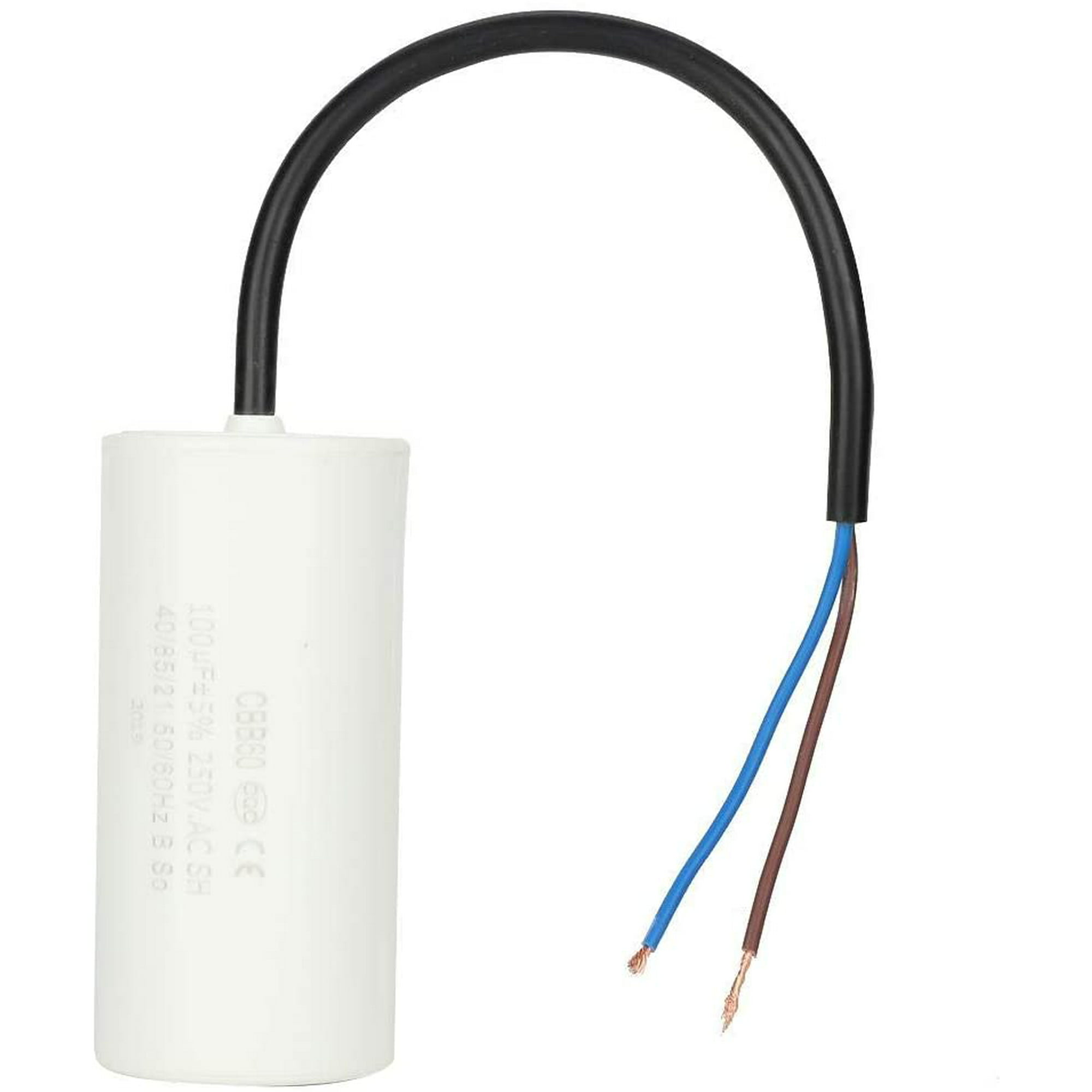 CBB60 Run Capacitor with Wire Lead 250V AC100uF 50/60Hz for Motor Air Compressor